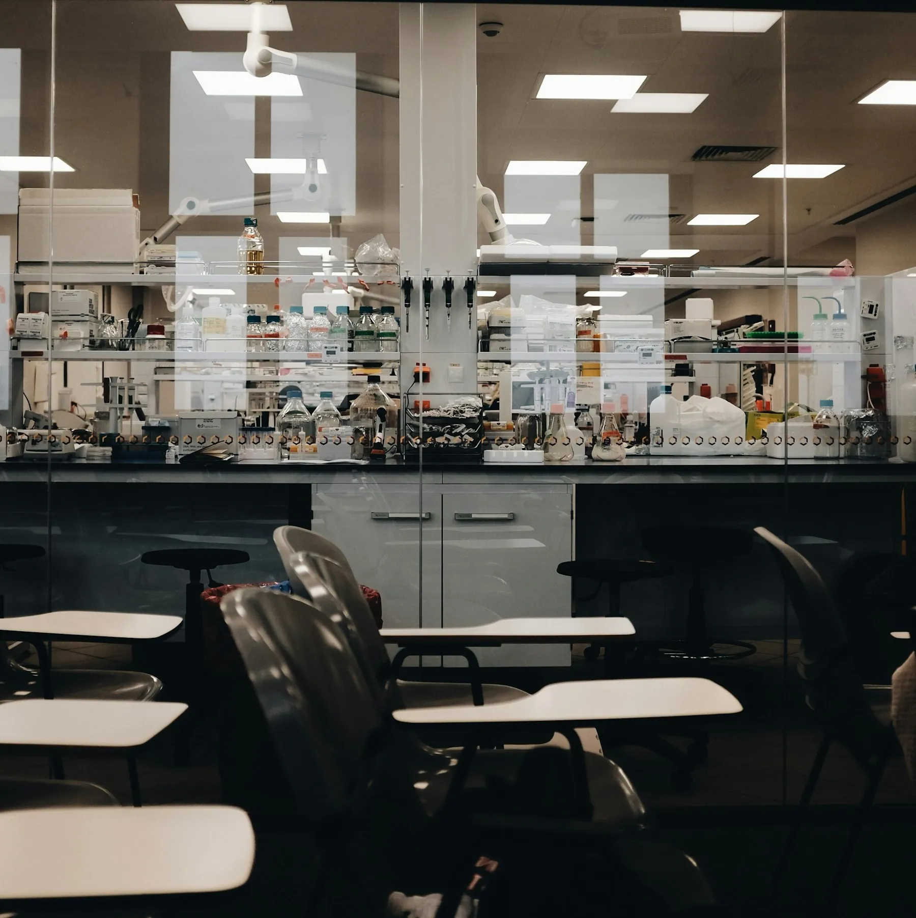 A laboratory fitted out for routine analysis